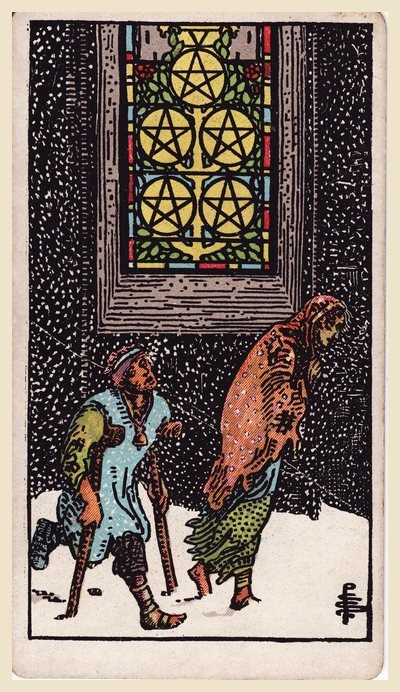 Cinque di Denari – carta dei tarocchi