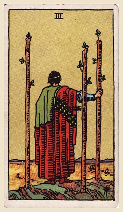 Tre di Bastoni – carta dei tarocchi