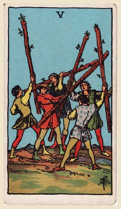 Cinque di Bastoni – carta dei tarocchi