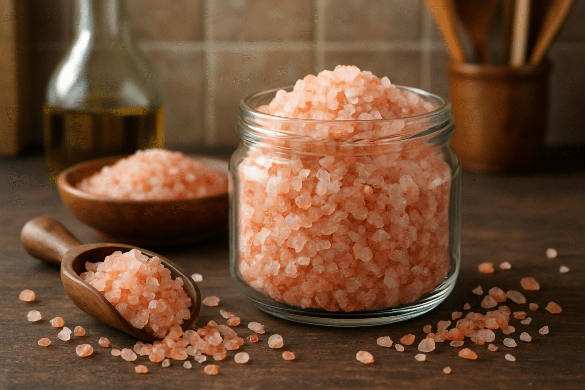 Sale rosa dell'Himalaya in cucina