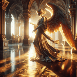 Dettaglio di un’opera di L’Angelo Cahetel: colori e luce si intrecciano per evocare emozioni e introspezione.