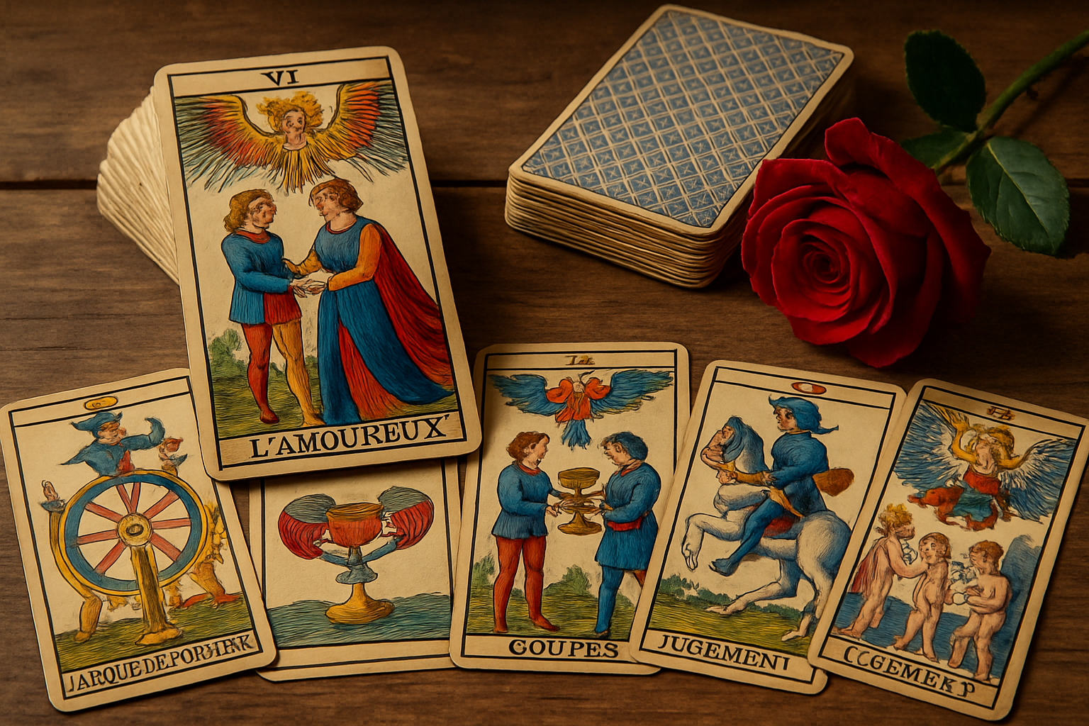 Alcuni arcani maggiori, come gli Amanti, il Mago, la Temperanza e il Sole, contengono chiavi simboliche fondamentali per il percorso di riconciliazione.