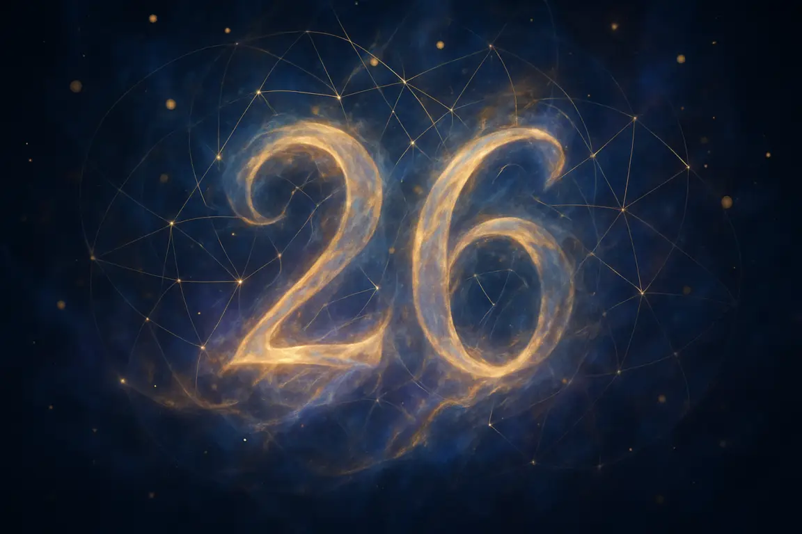 Il numero 26 è considerato un numero sacro in molte tradizioni, legato al cambiamento e alla rinascita spirituale, che simboleggia la ciclicità dell’esistenza e l’interazione tra mondi opposti.