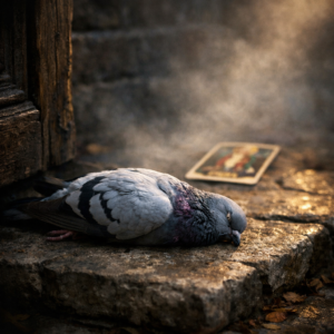 piccione morto davanti casa